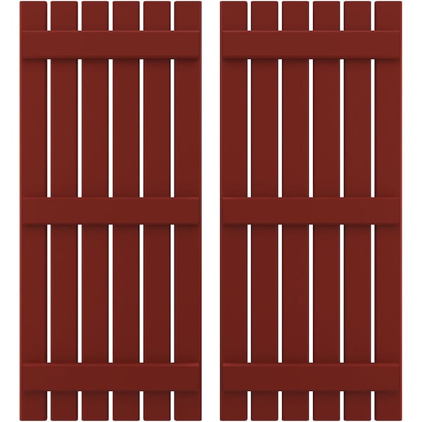 Ekena Millwork Americraft 6-Board, 3 Batten Exterior Real Wood Spaced Board-n-Batten Shutters, ARW401SB623X72MRH, PR ARW401SB623X72MRH - main